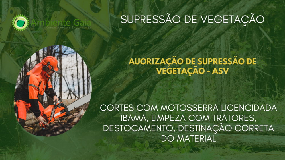 Autorização e Serviços de Supressão de Vegetação - Motosserras licenciadas com Registro junto ao IBAMA